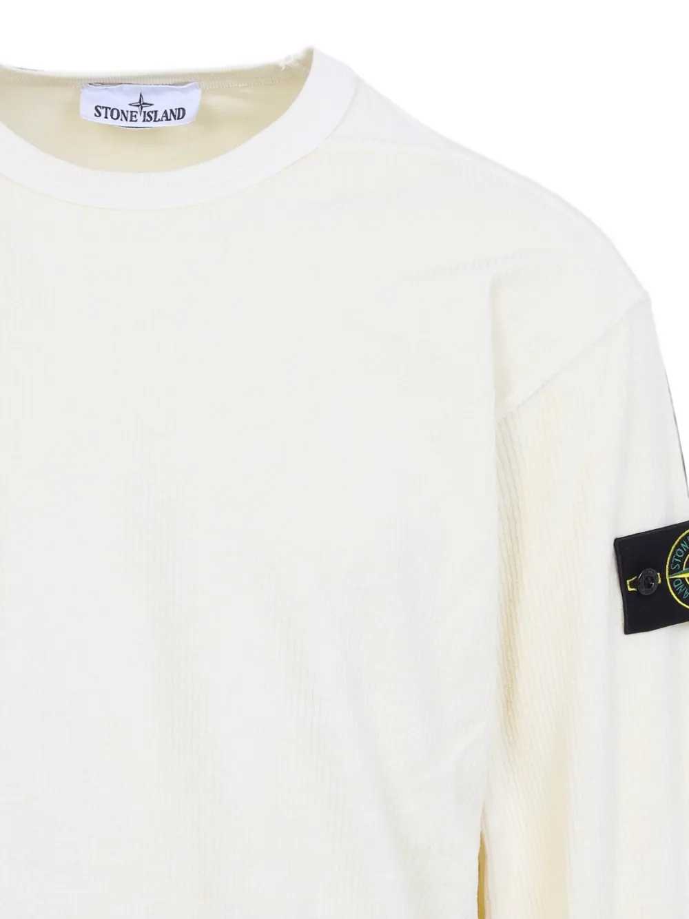 Stone Island Ribgebreide sweater Wit