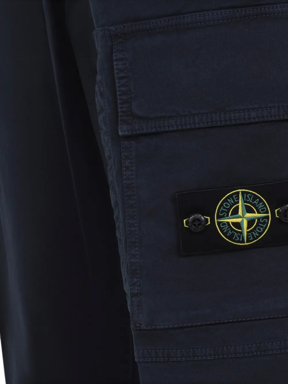 Stone Island Cargo broek met logopatch Blauw