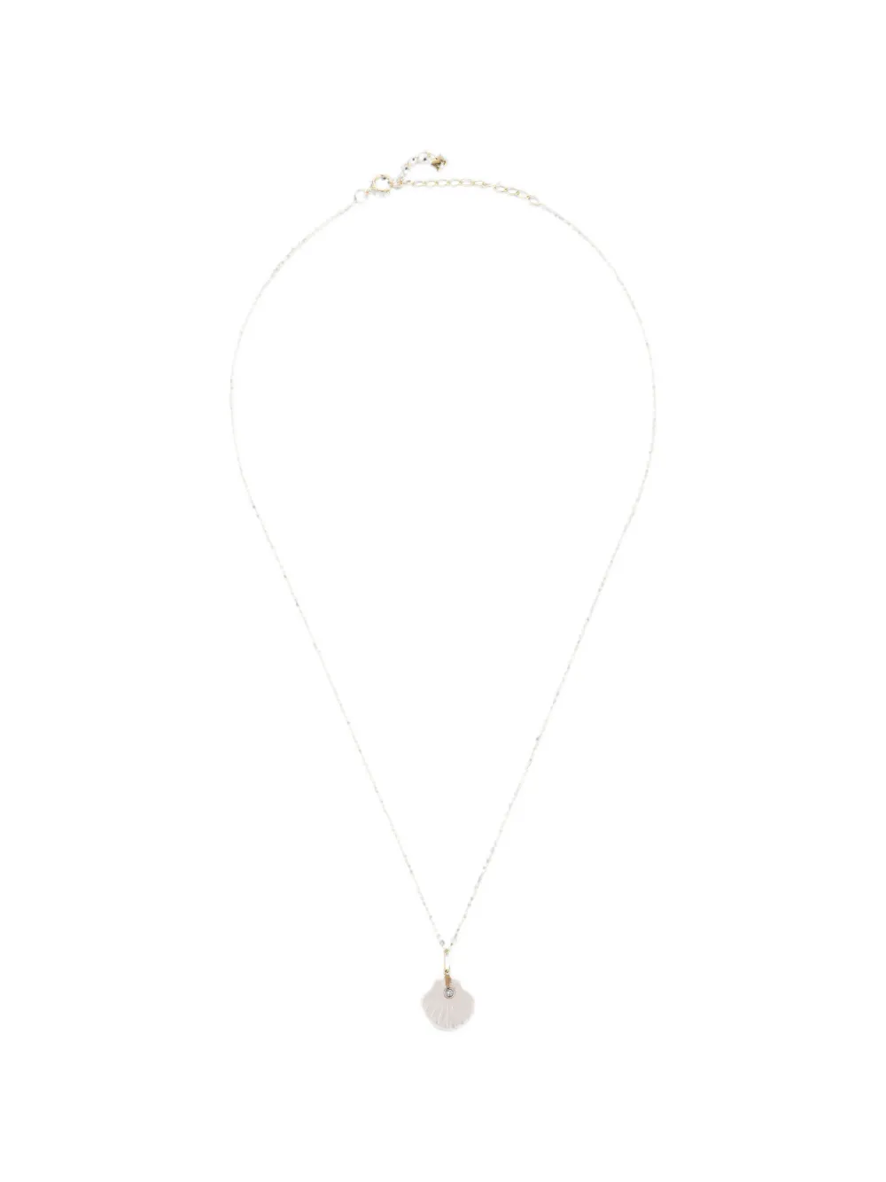 Mateo shell-motif diamond and quartz necklace - Oro