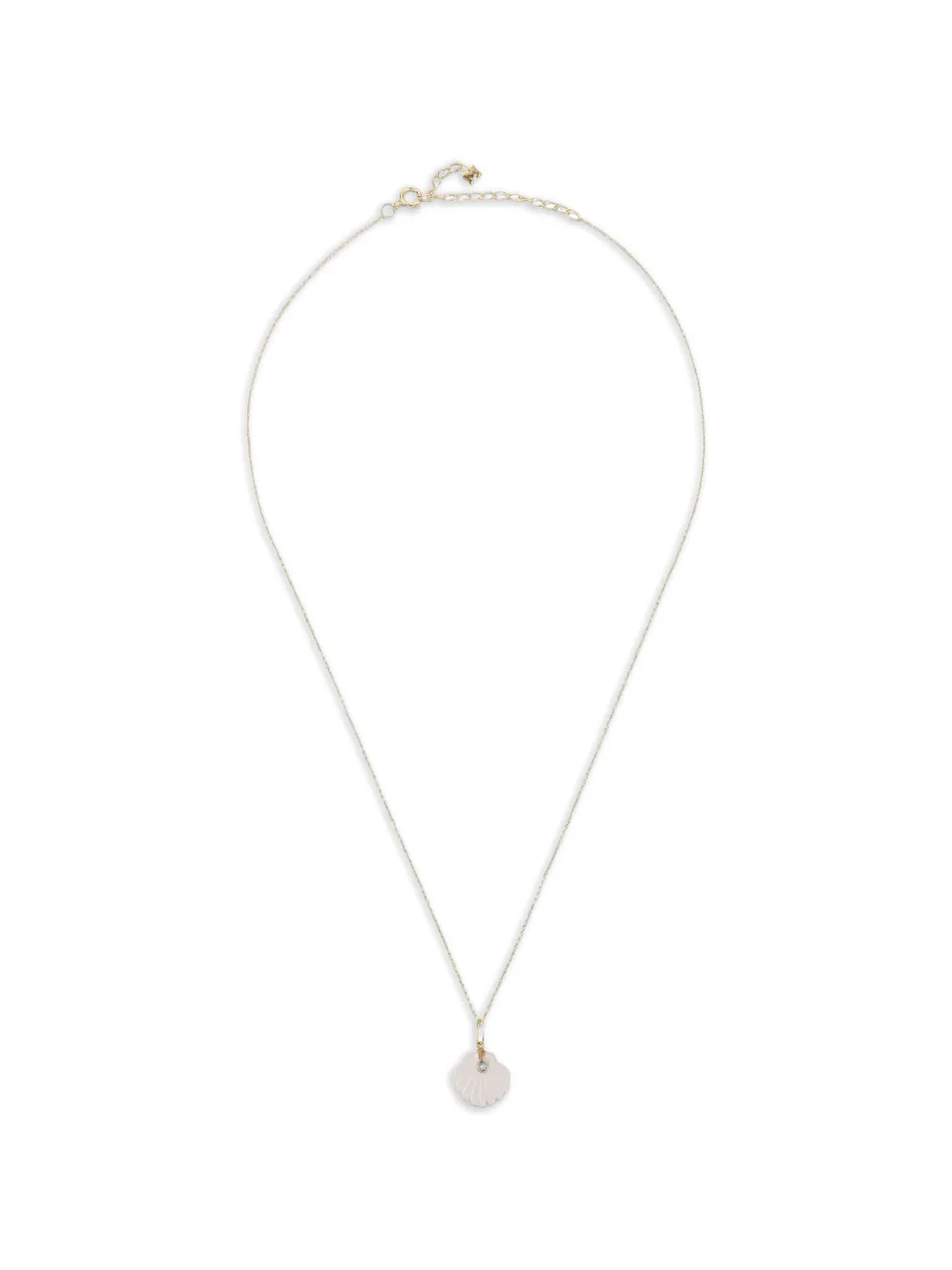 Mateo shell-motif diamond and quartz necklace - Oro