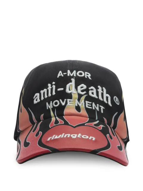 RRR123 Anti Death flame-print cap