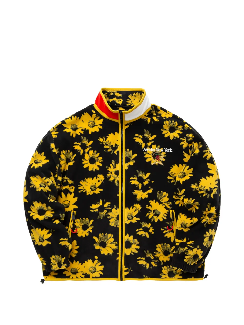 Awake NY x Tommy Hilfiger Fleecejacke mit Sonnenblumen-Print - Schwarz