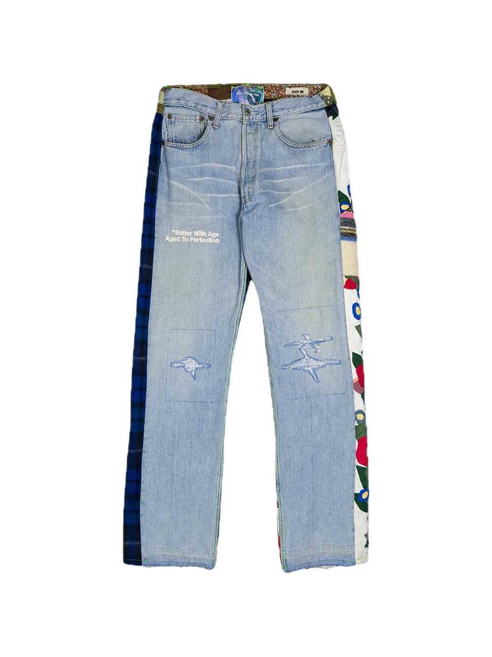 Better with Age Esther Mixed Media patchwork denim jeans - Blu