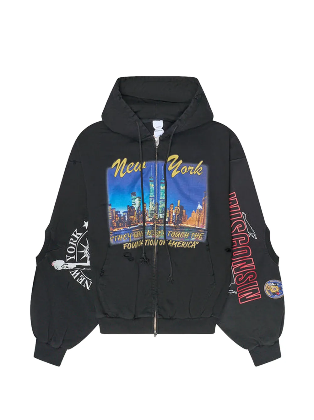 PROTOCOL INDEX graphic-print hoodie - Nero