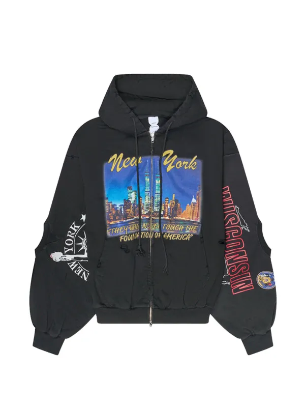 PROTOCOL INDEX graphic-print Hoodie | Black | FARFETCH