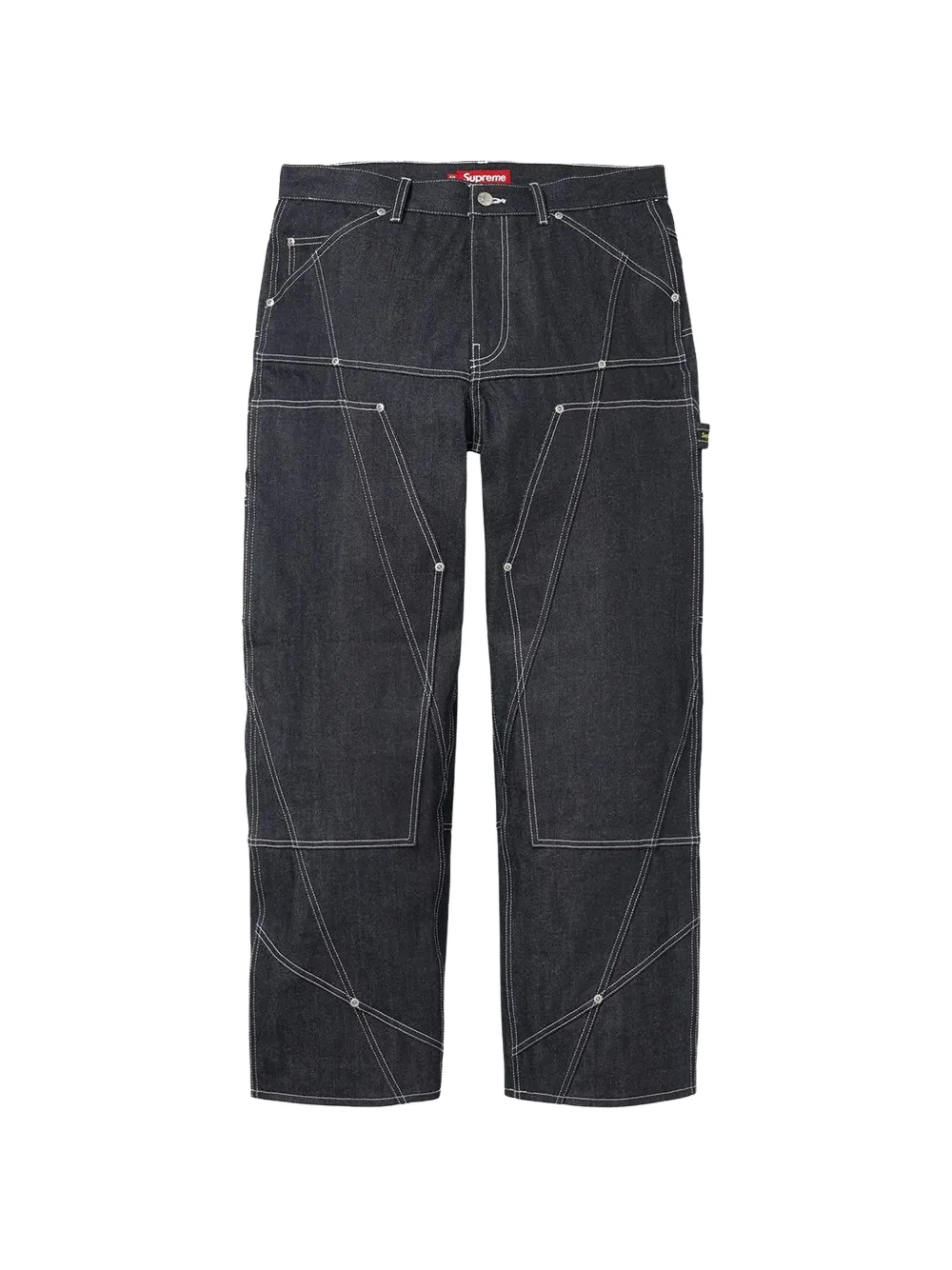 Supreme contrast-stitch double-knee painter jeans - Blau