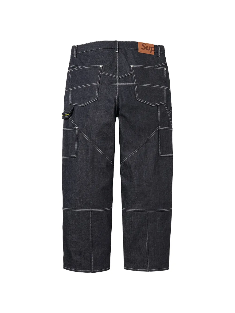 Supreme Jeans met contrasterende stiksels en dubbele knie Blauw