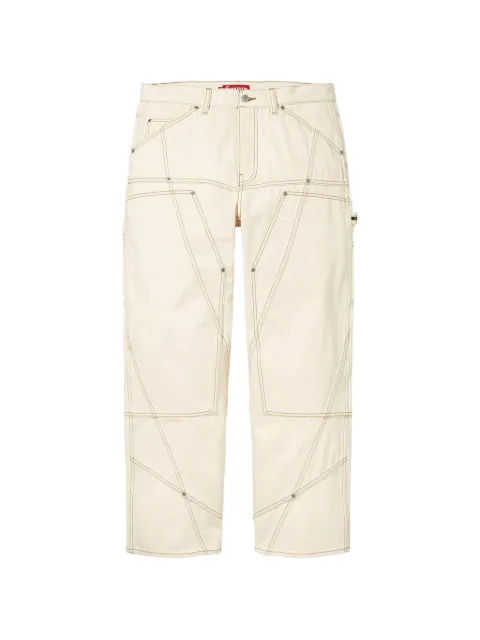 Supreme contrast-stitch double-knee painter jeans