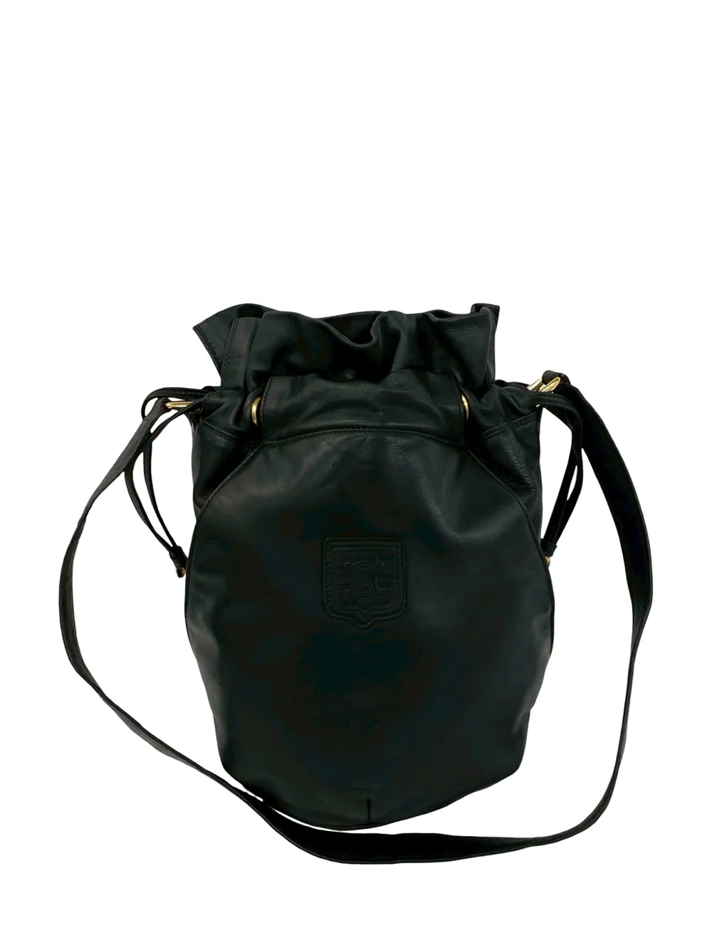 Celine Pre-Owned 1990-2010 Leather Triomphe bucket bag - Black