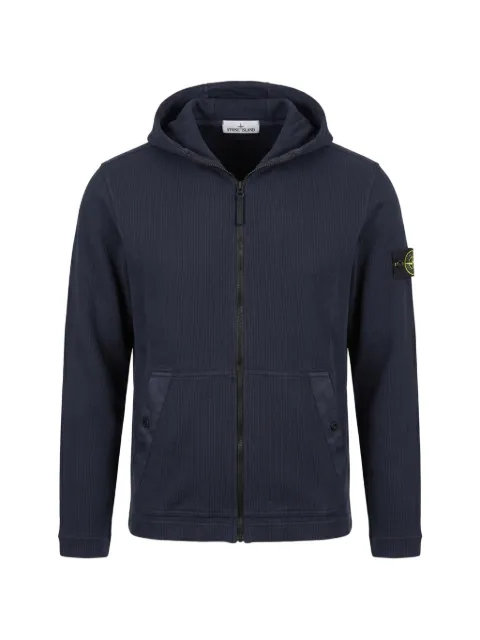 Stone Island logo-patch zip-up hoodie