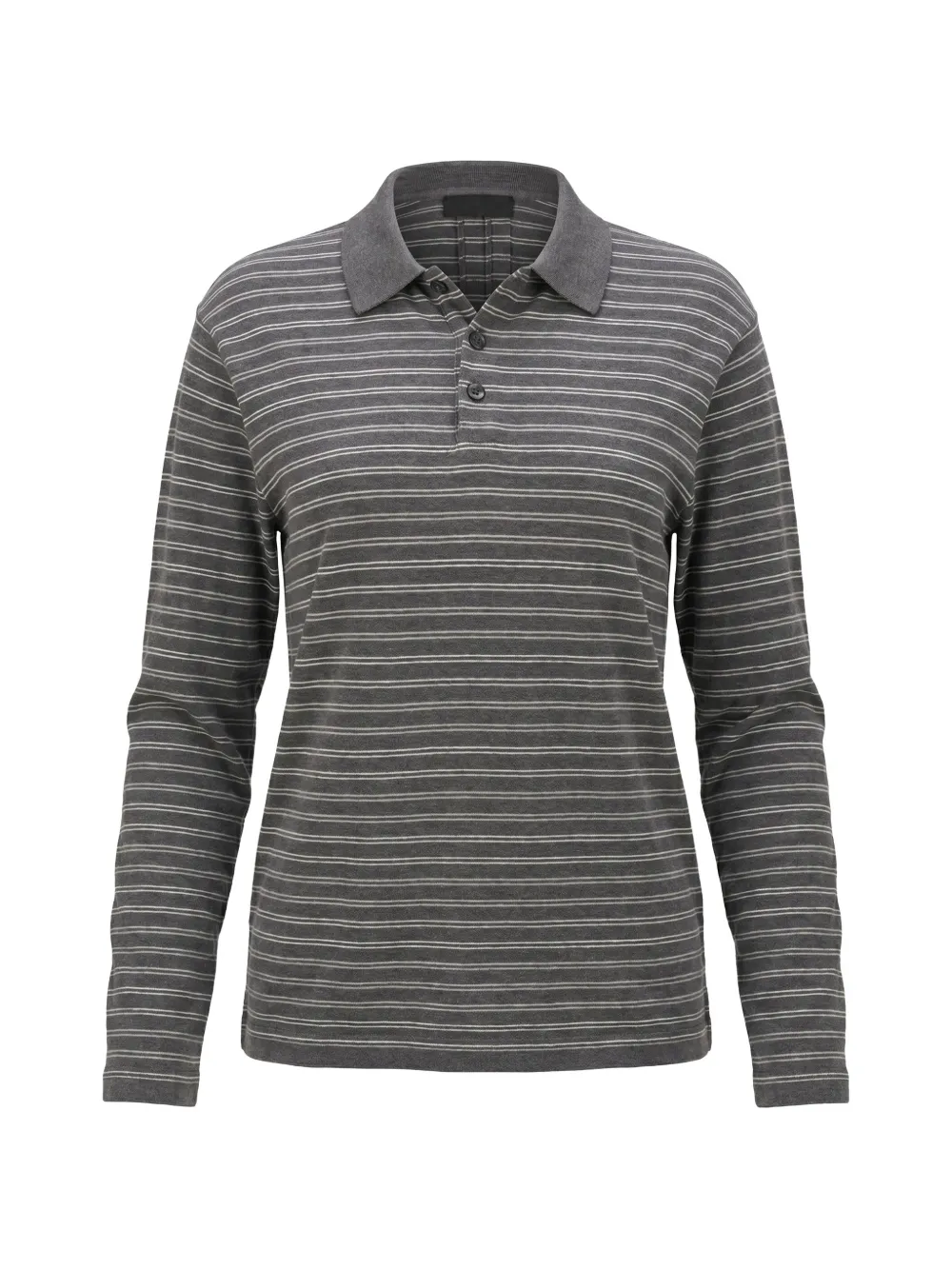 Nili Lotan striped long-sleeve polo shirt - Grigio