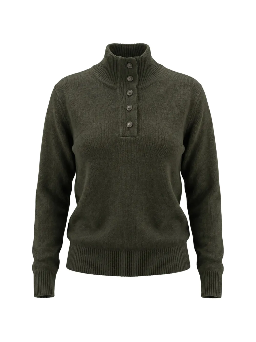 Nili Lotan button-placket high-neck sweater - Verde