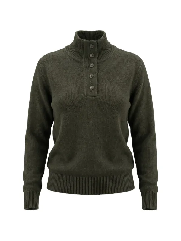 Nili Lotan Renata Ribbed-knit Button-up Sweater in Green