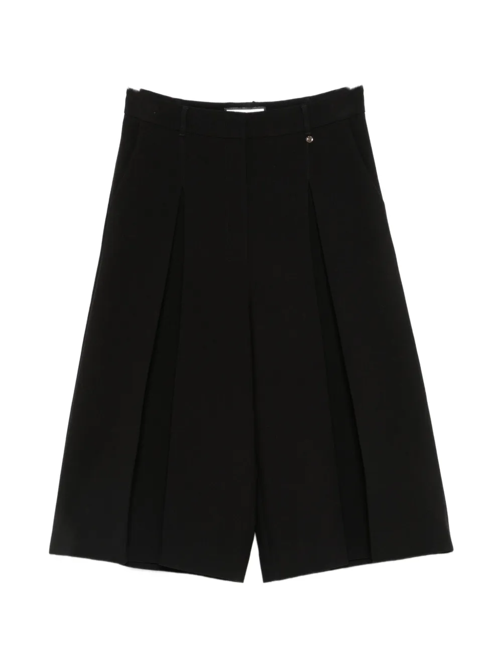 NISSA pleated wide-leg shorts - Black