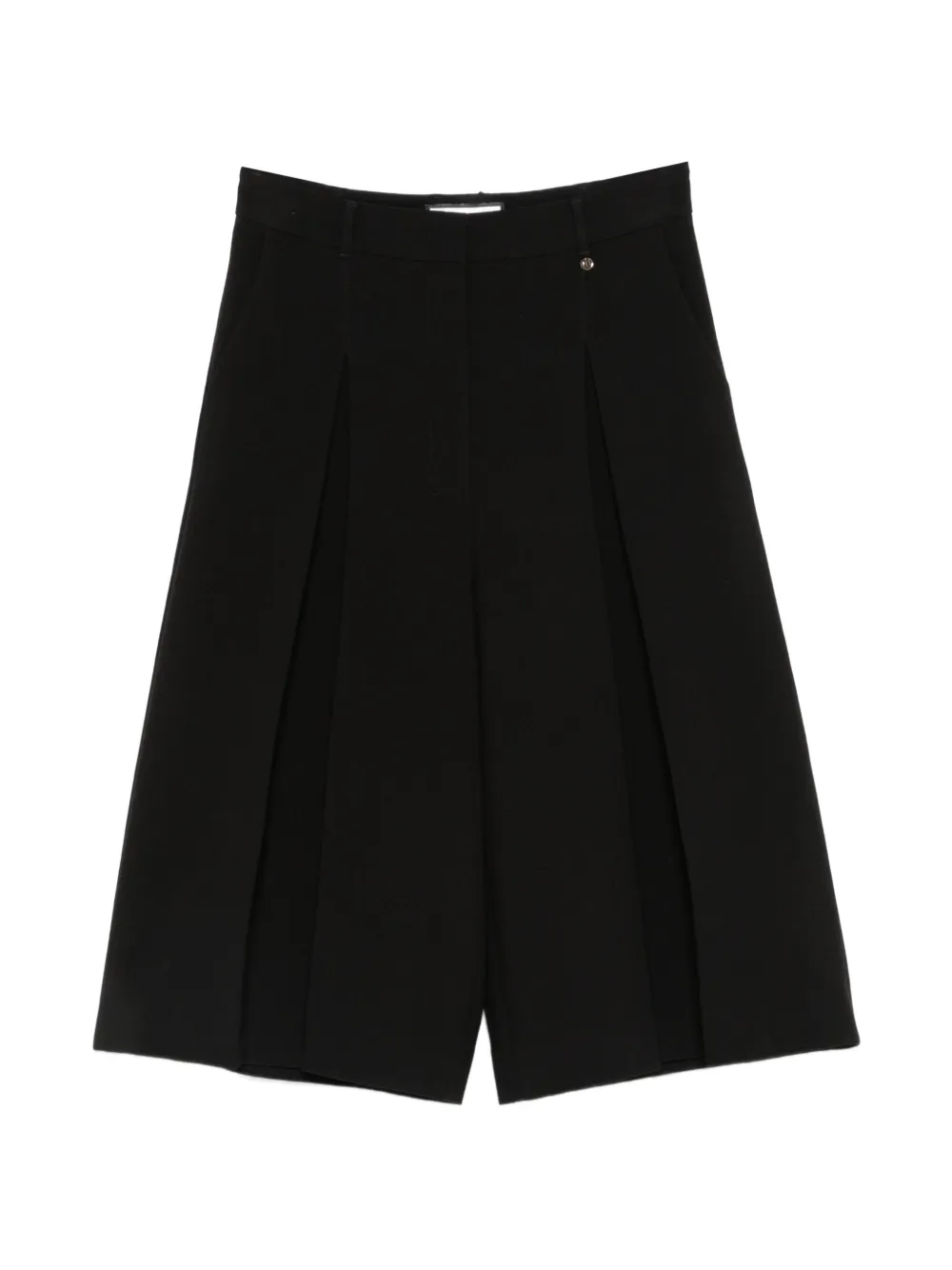 NISSA pleated wide-leg shorts - Nero