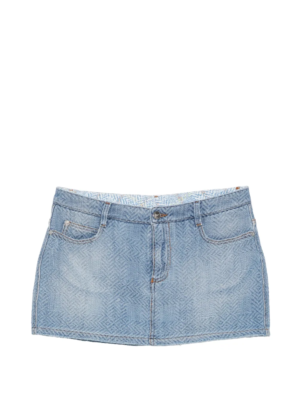 Ermanno Scervino pattern mini denim skirt - Blu