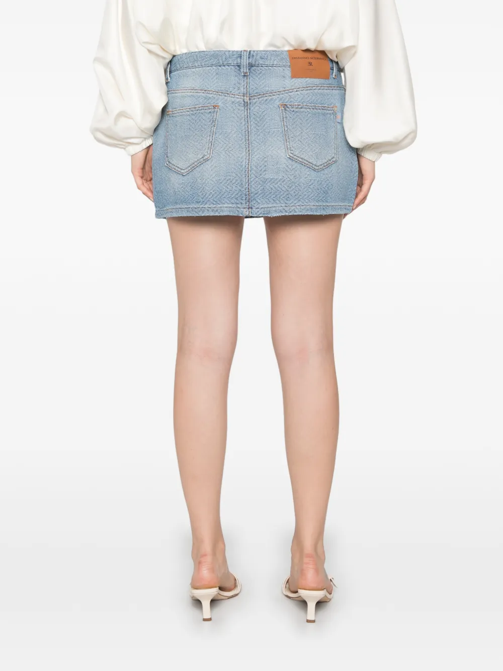 Ermanno Scervino Denim mini-rok met patroon Blauw