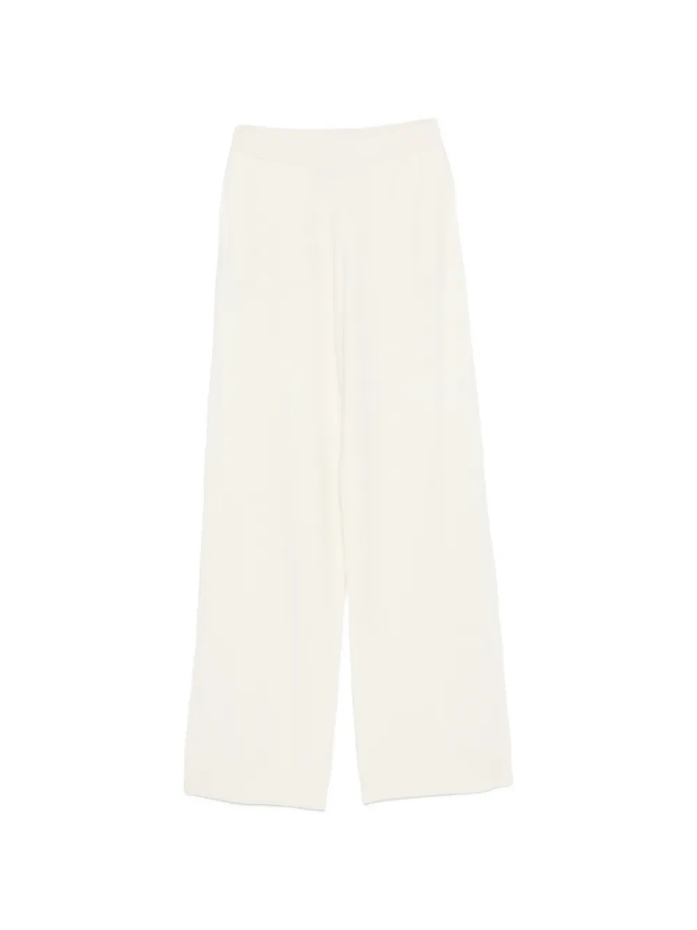 Malo elasticated-waistband knitted trousers - Bianco