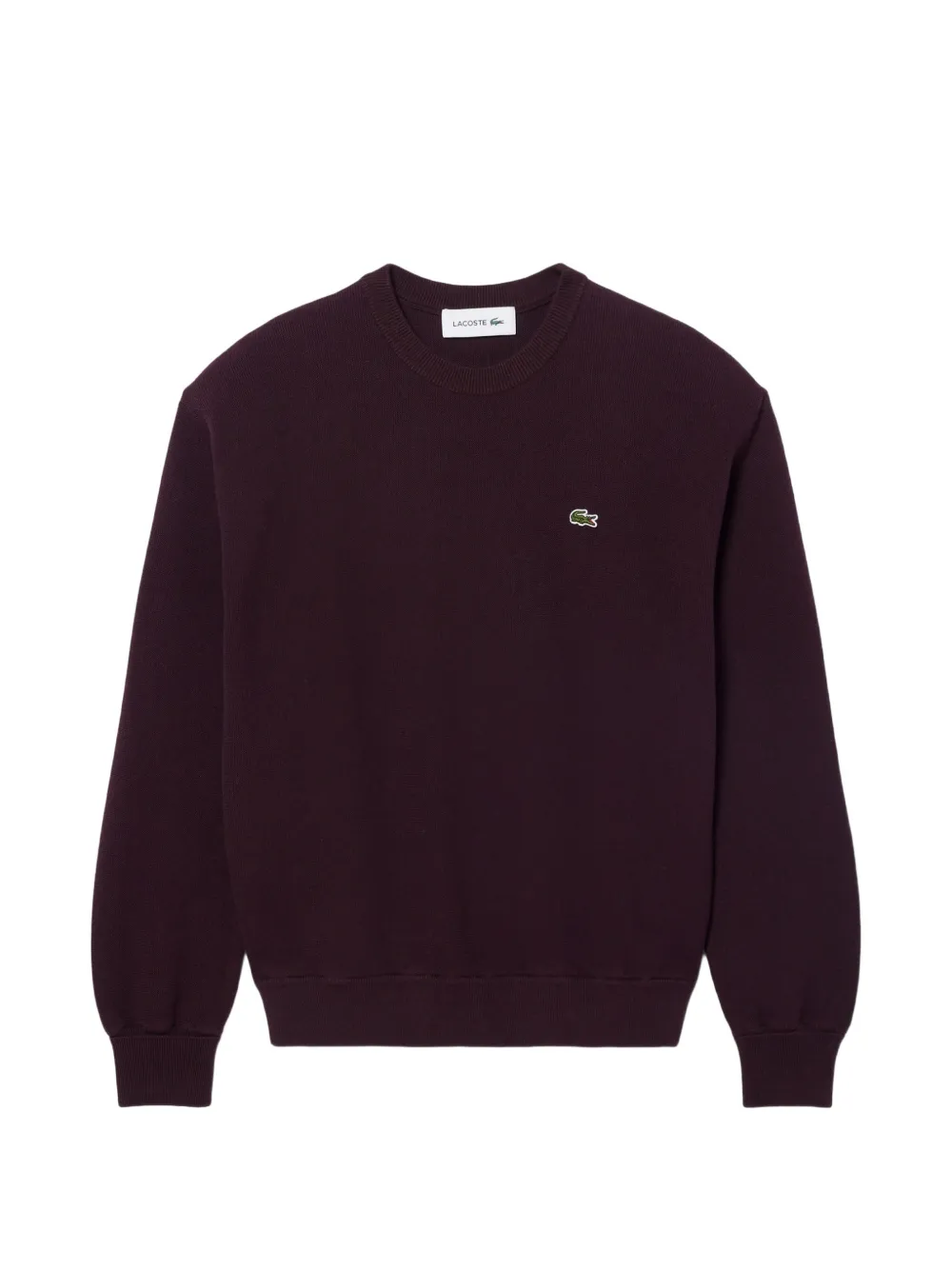 Lacoste Maglione girocollo relaxed fit in cotone - Marrone