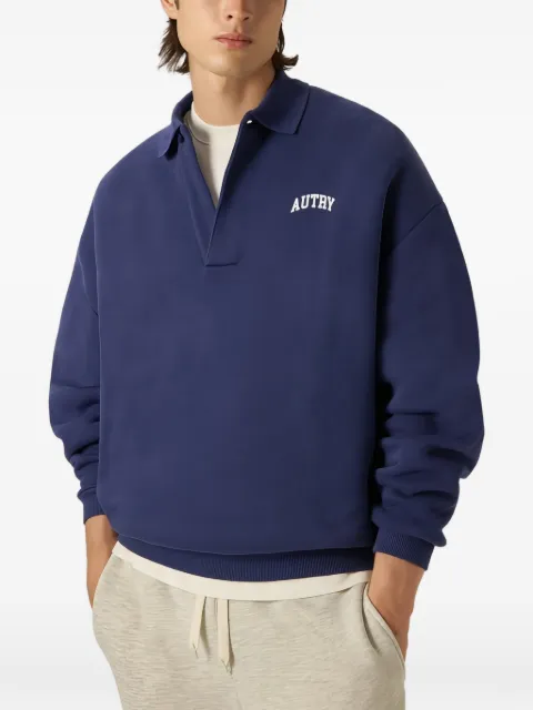 Autry logo-print polo-collar sweatshirt