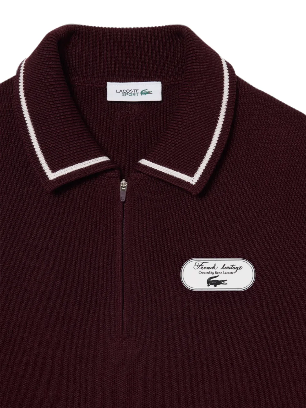 Lacoste Polotrui met rits en kraag Rood