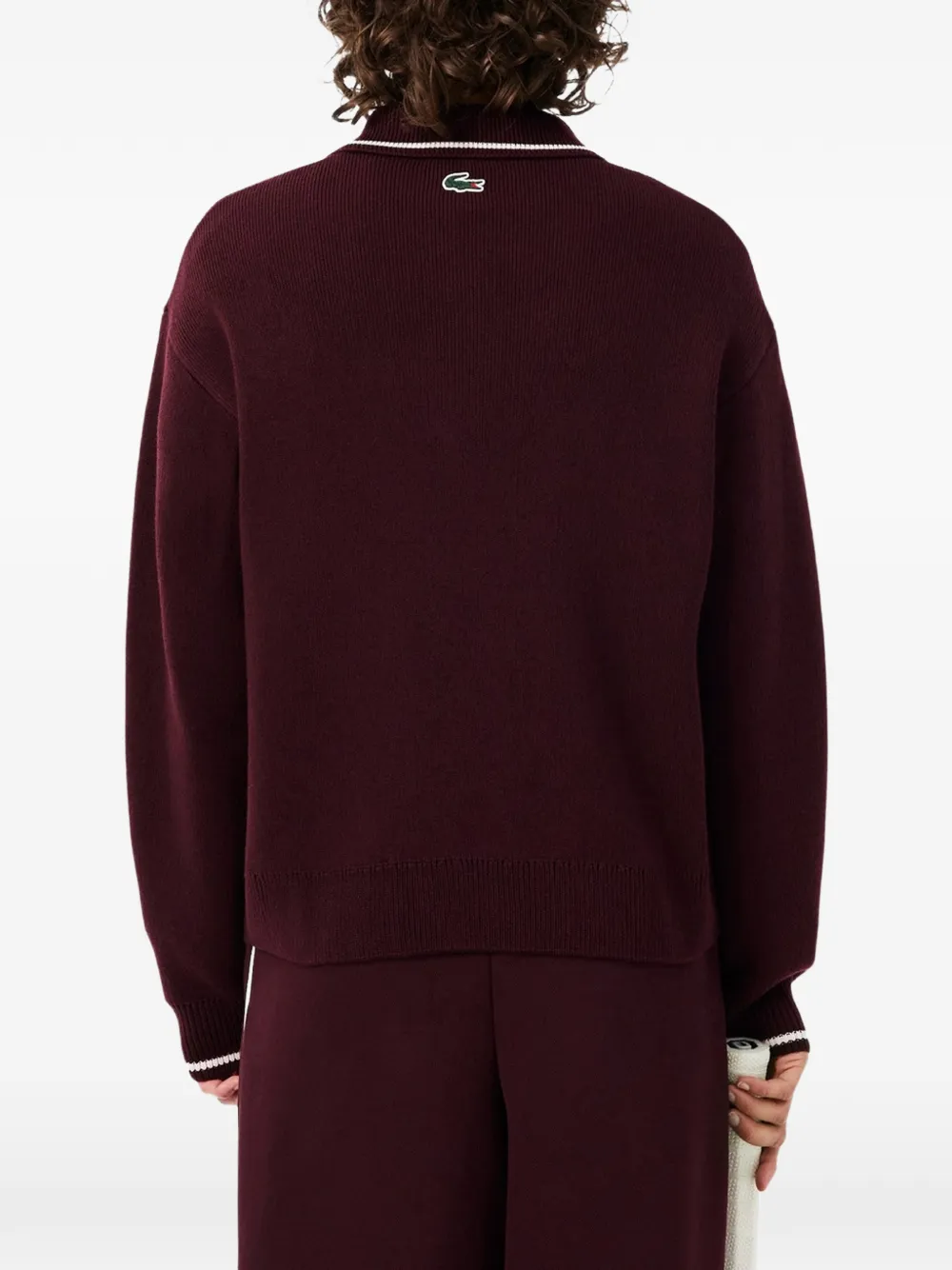 Lacoste Polotrui met rits en kraag Rood