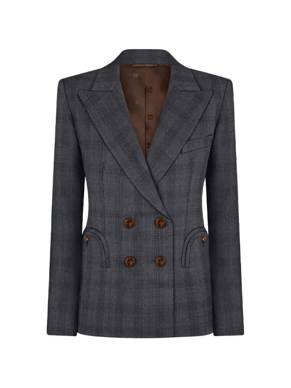 Blazé Milano Charmer double-breasted checked blazer - Grey