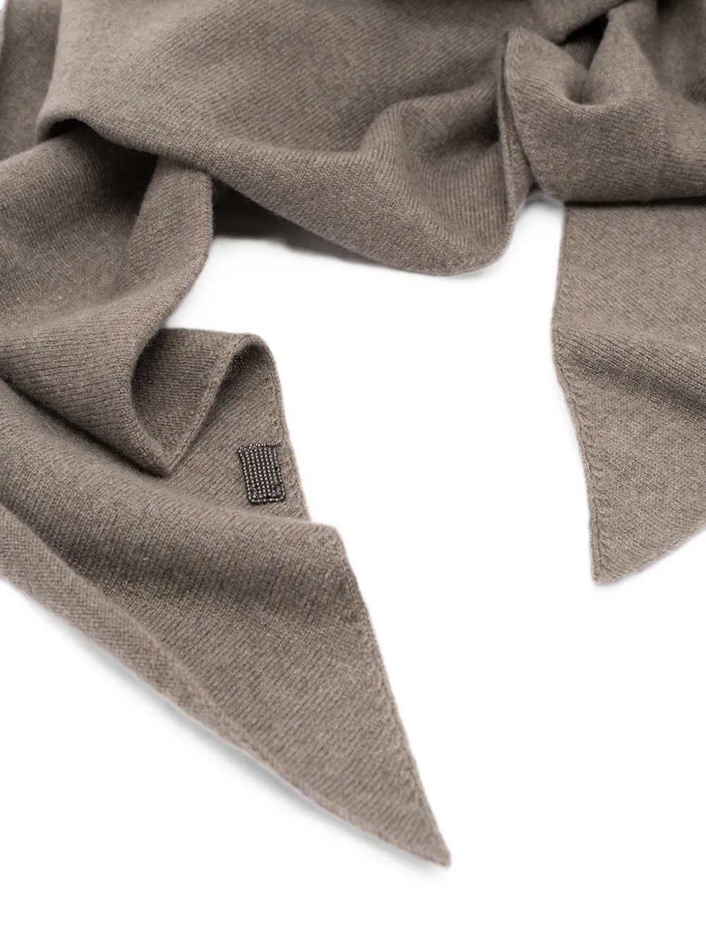 Brunello Cucinelli Verfraaide kasjmier sjaal Beige