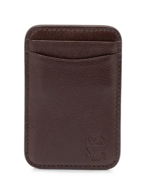 Brunello Cucinelli grained leather card holder