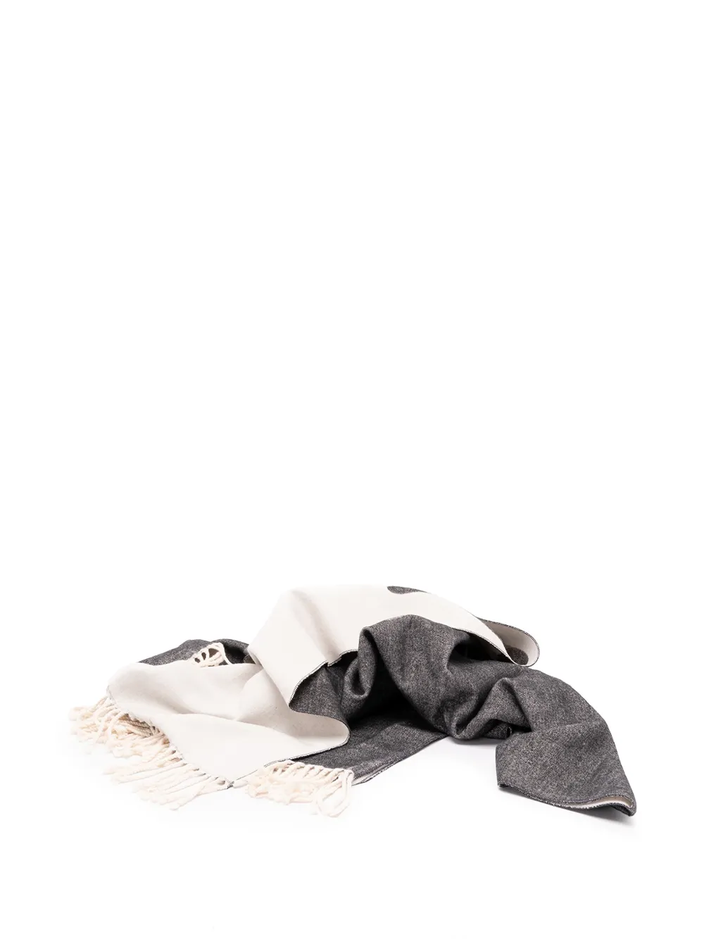 TWINSET logo-intarsia fringed scarf - Schwarz