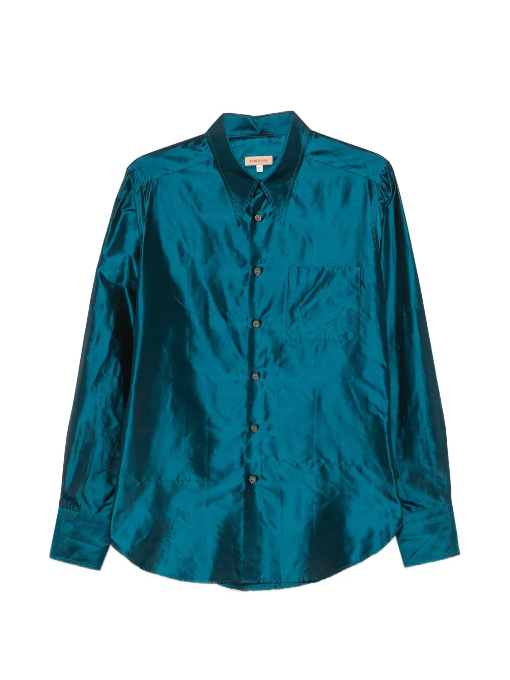 Romeo Gigli Pre-Owned chemise en soie (années 1990) - Vert Romeo Gigli Pre-Owned chemise en soie (années 1990) - Vert