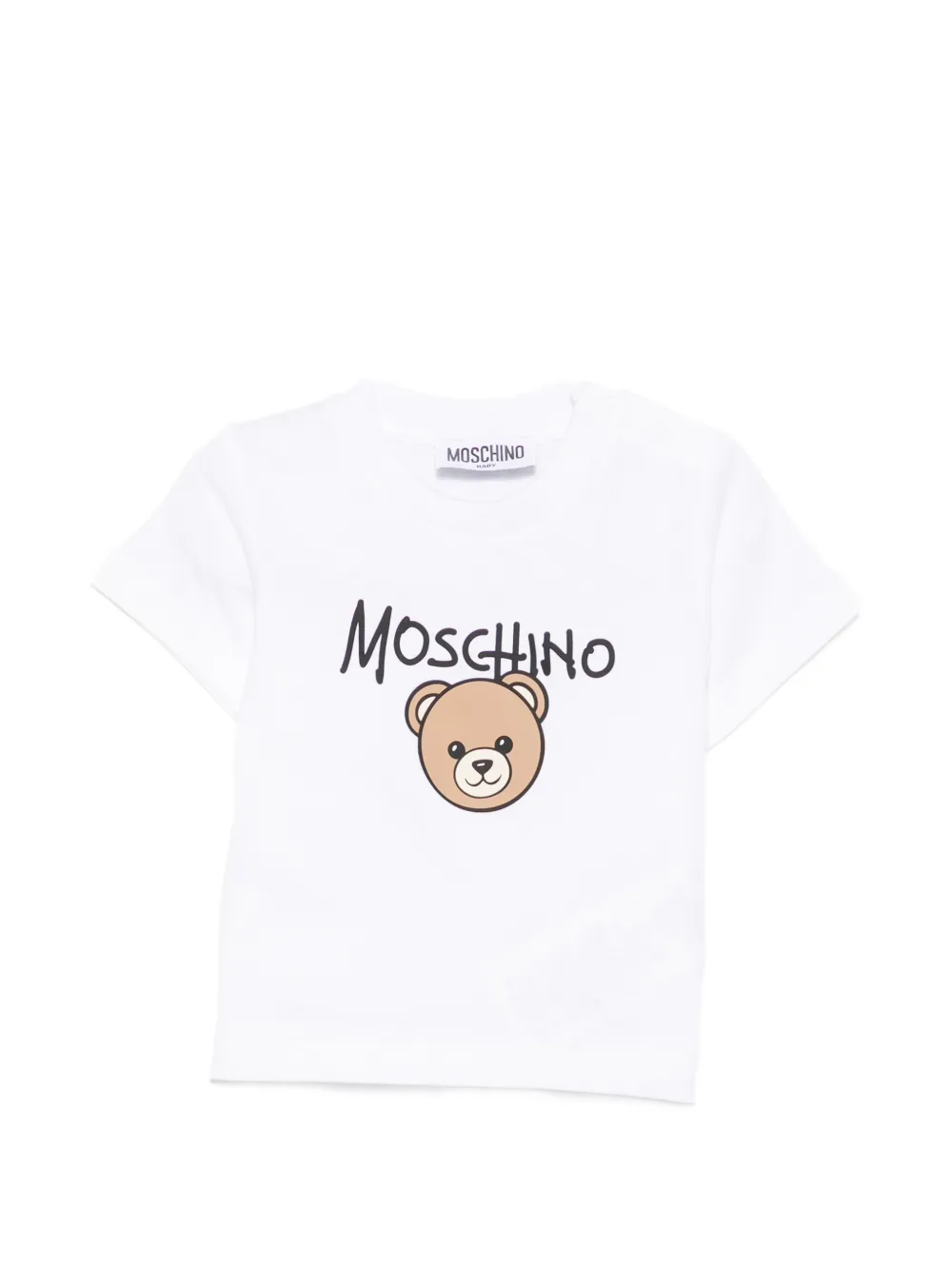 Moschino Kids Teddy Bear logo-print T-shirt - Bianco