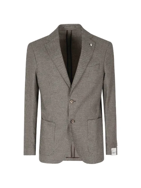 l.b.m. houndstooth-pattern single-breasted blazer
