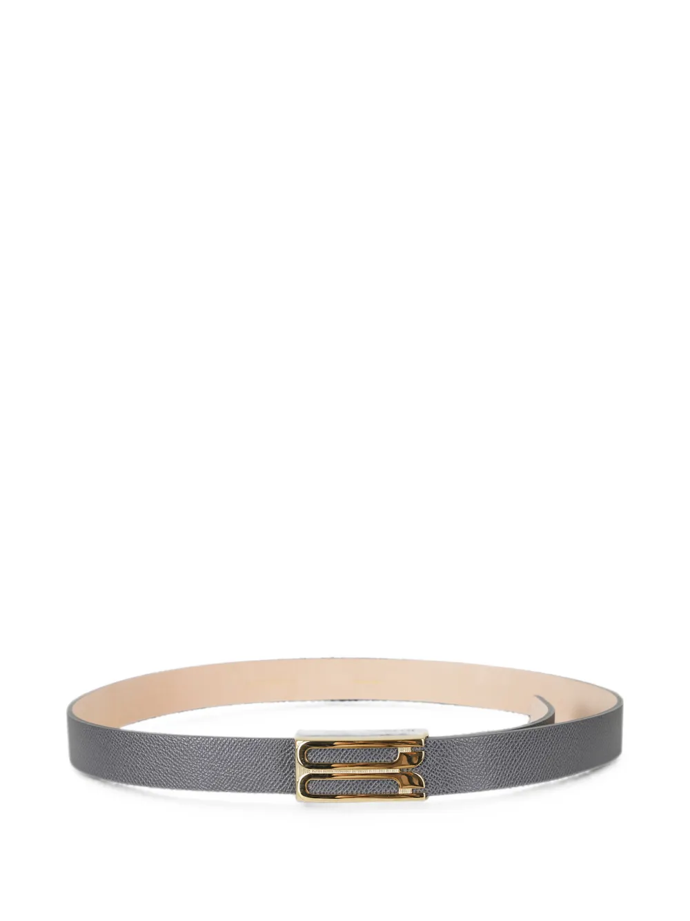 Victoria Beckham logo-buckle grained leather belt - Grigio