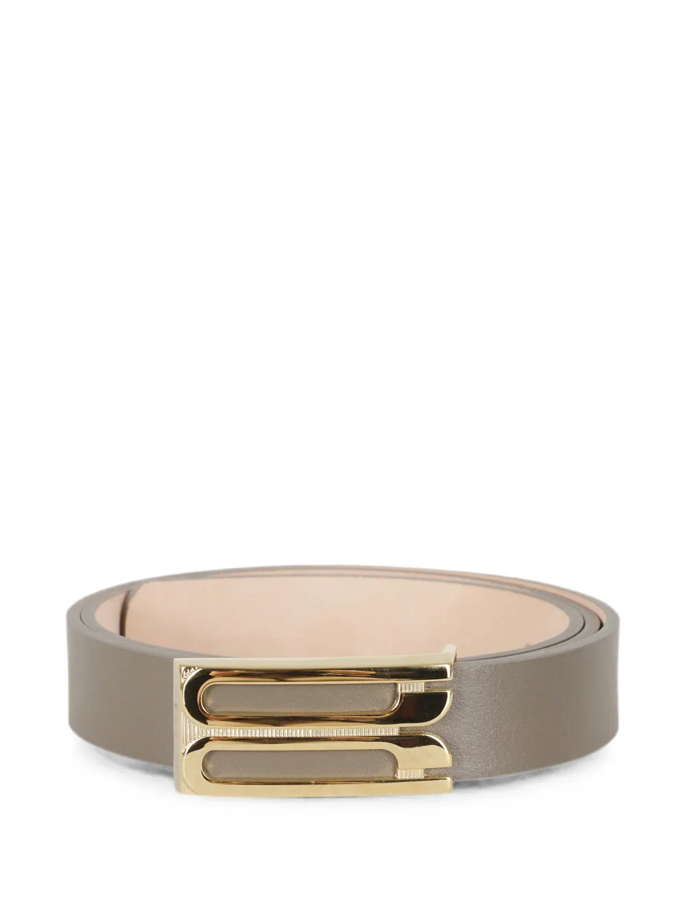 Victoria Beckham Leren riem met logoplakkaat Grijs