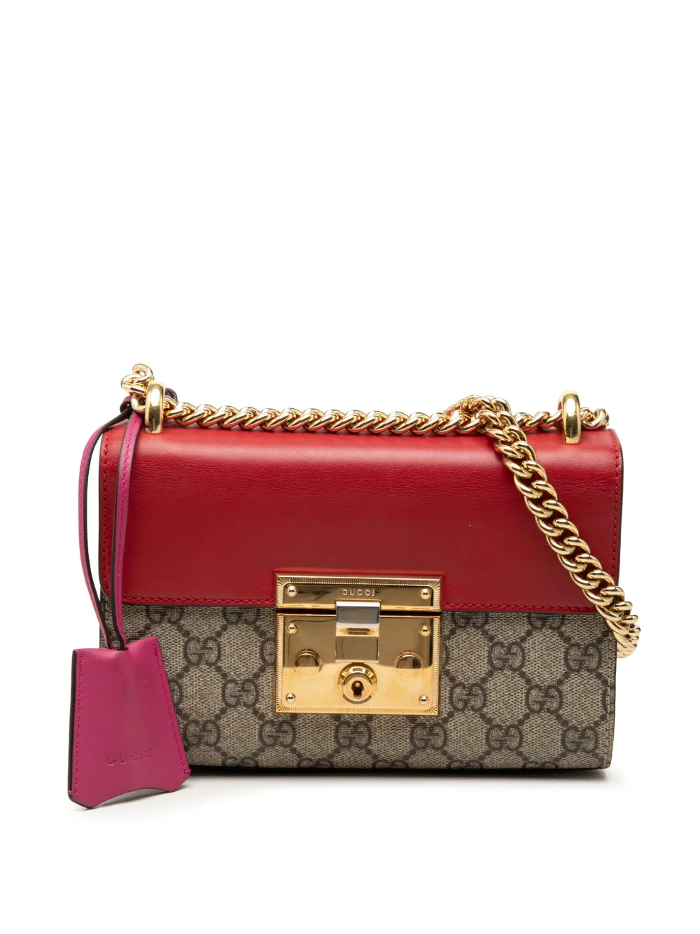 Gucci Pre-Owned Borsa a tracolla Padlock piccola in tessuto GG Supreme 2016-2026 - Rosso