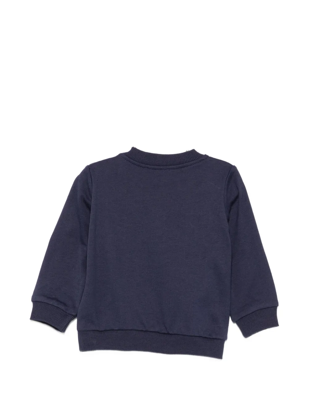 Moschino Kids Sweater met logo-print en drukknopen Blauw