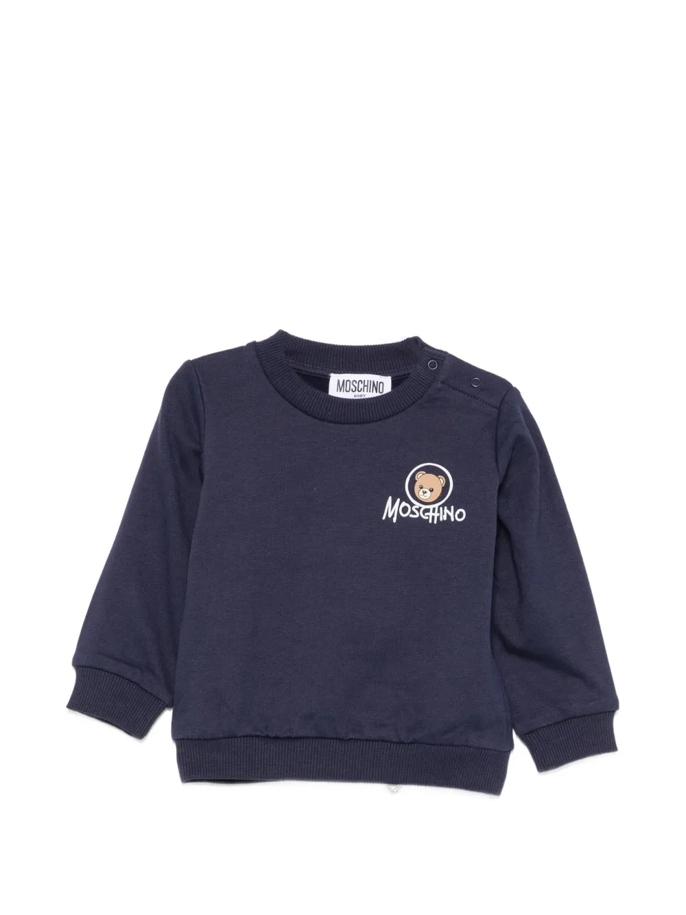 Moschino Kids logo-print press-stud sweatshirt - Blu