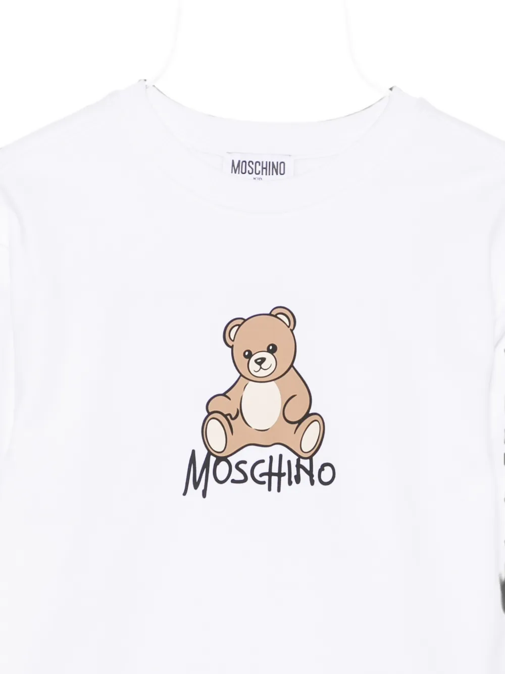 Moschino Kids Jurk met teddybeerprint Wit