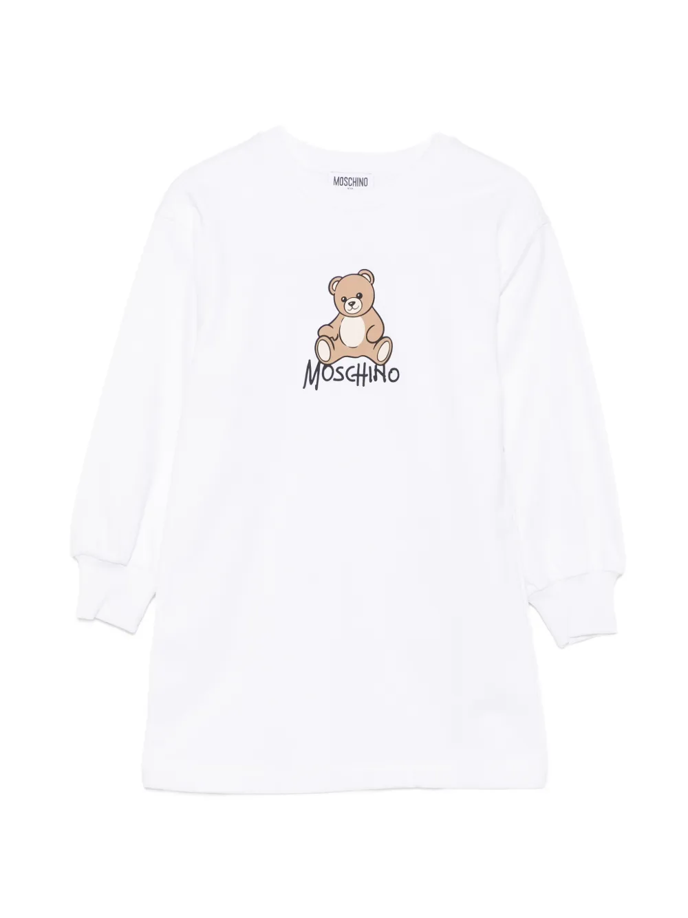 Moschino Kids Teddy Bear print dress - Bianco