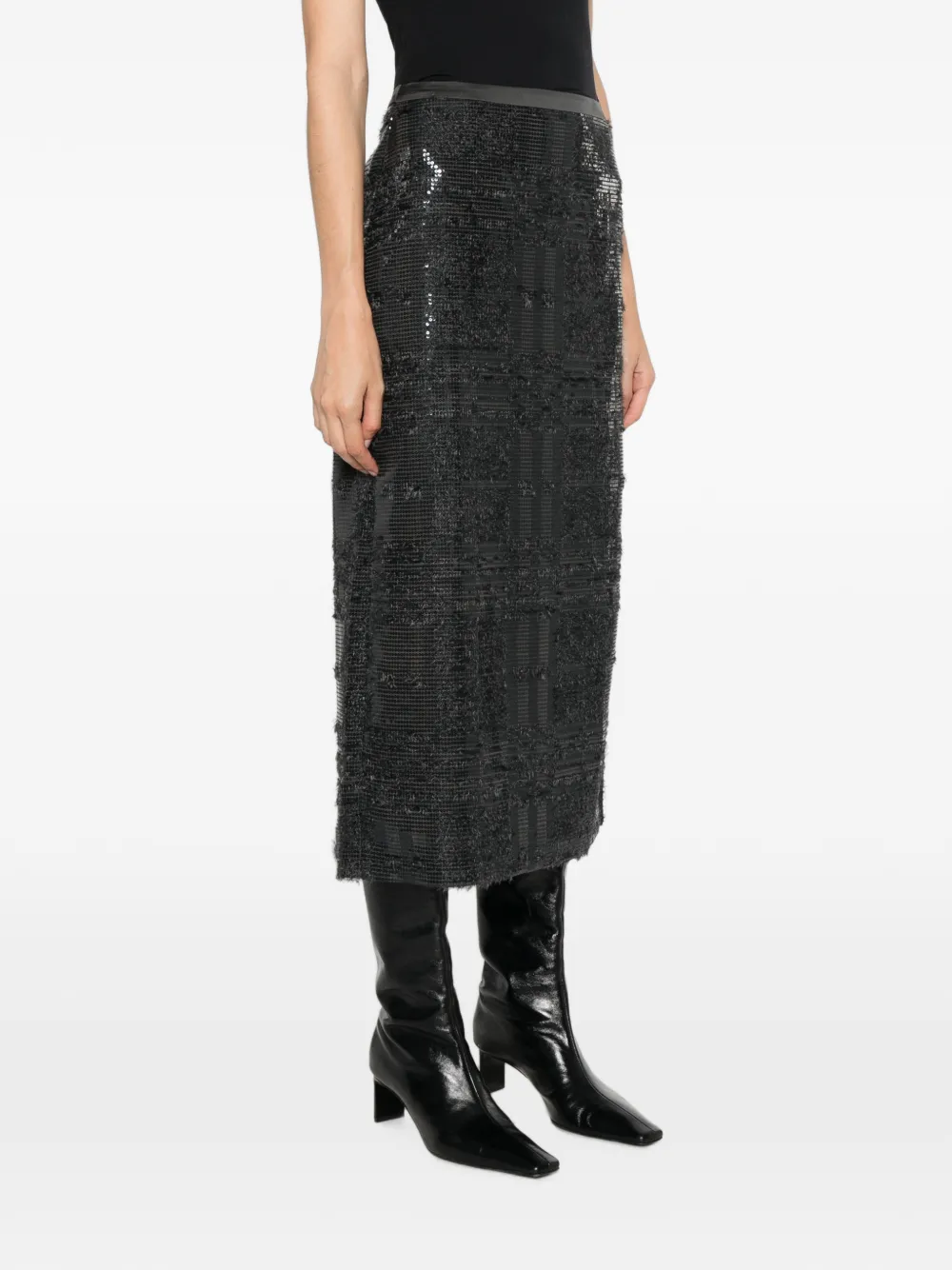 Peserico Midi-rok met pailletten Grijs