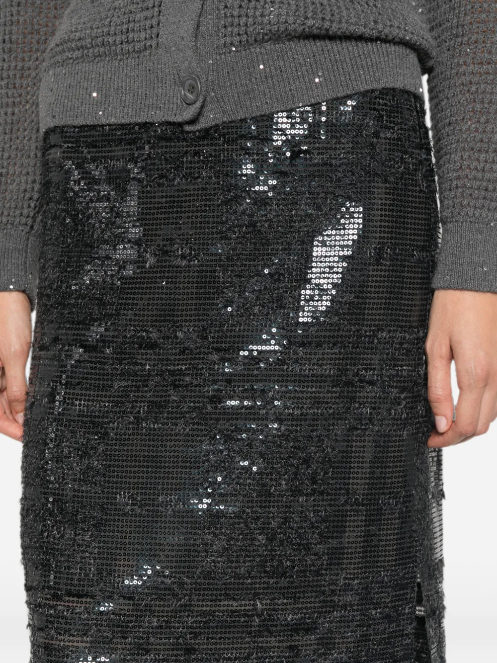 Peserico Midi-rok met pailletten Grijs