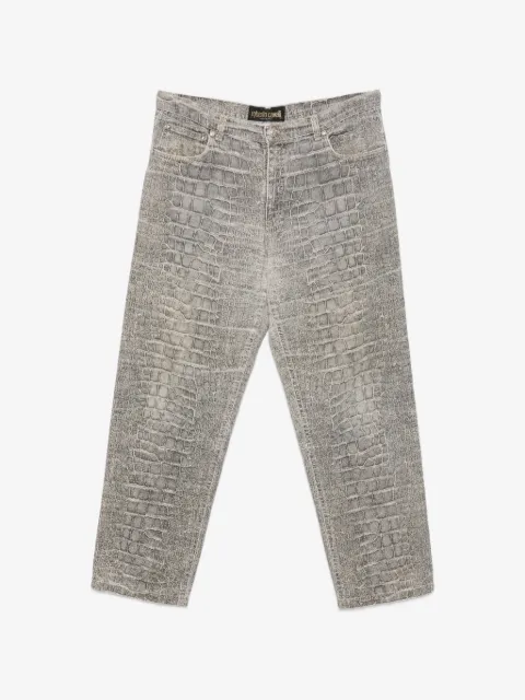 Roberto Cavalli Vintage 1990s crocodile-effect trousers