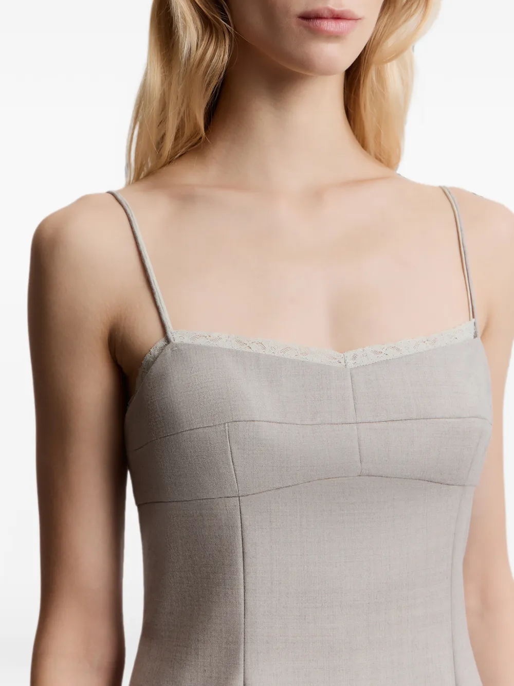 12 STOREEZ Mini-jurk met kant Bruin