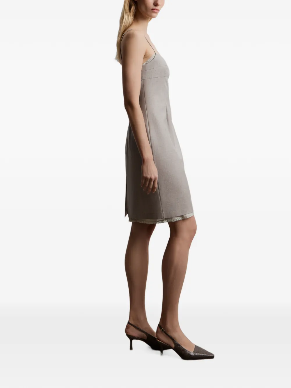 12 STOREEZ Mini-jurk met kant Bruin