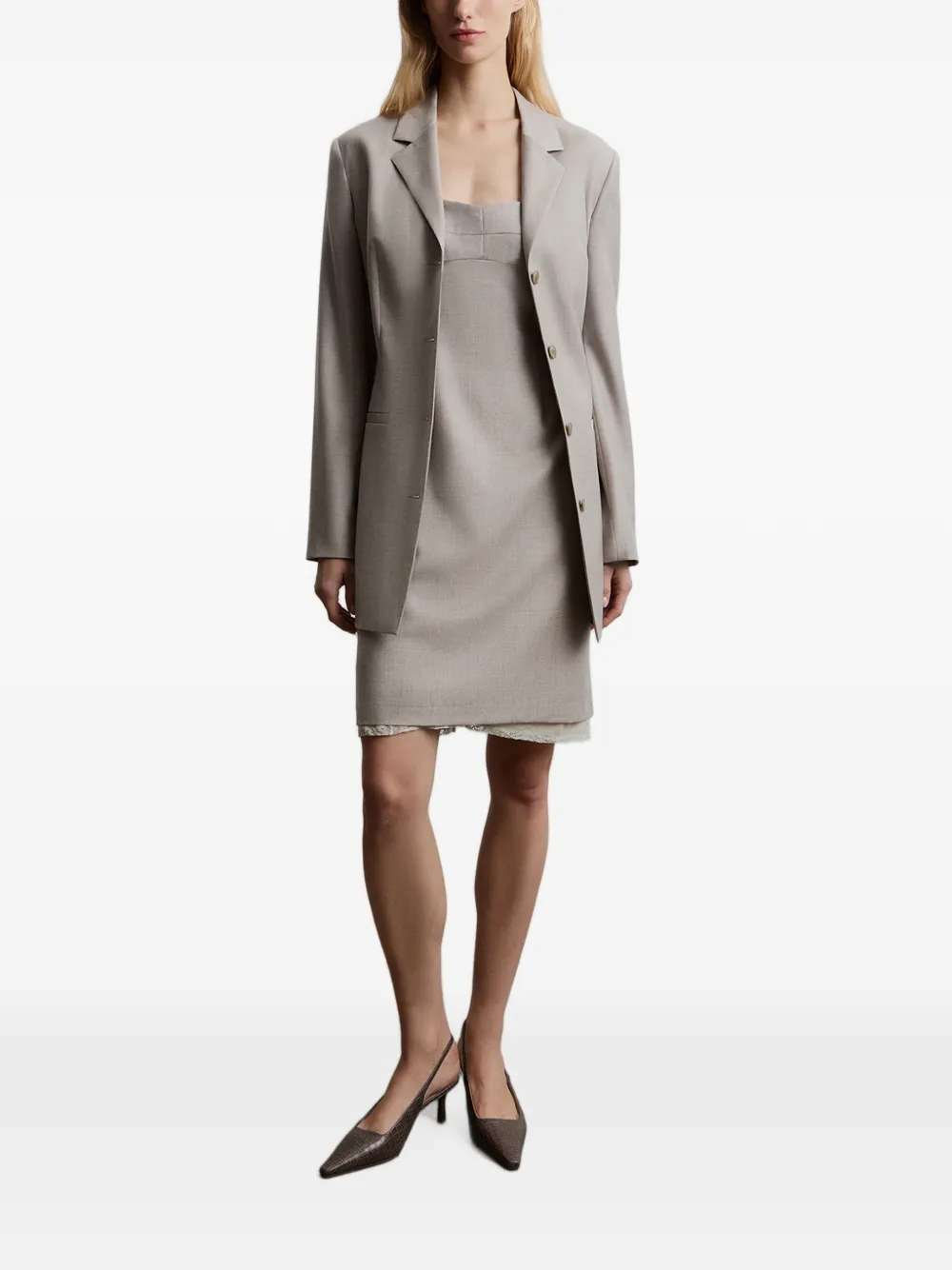 12 STOREEZ Wollen blazer Beige