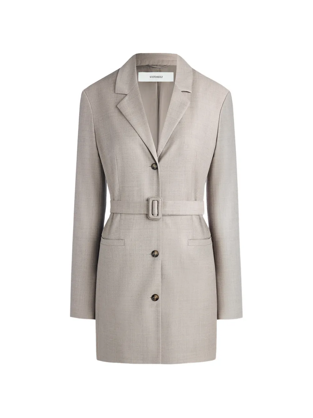 12 STOREEZ belted wool blazer - Nude
