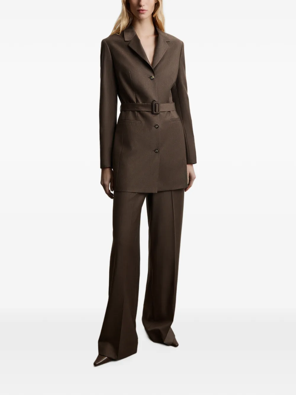 12 STOREEZ Wollen blazer Bruin