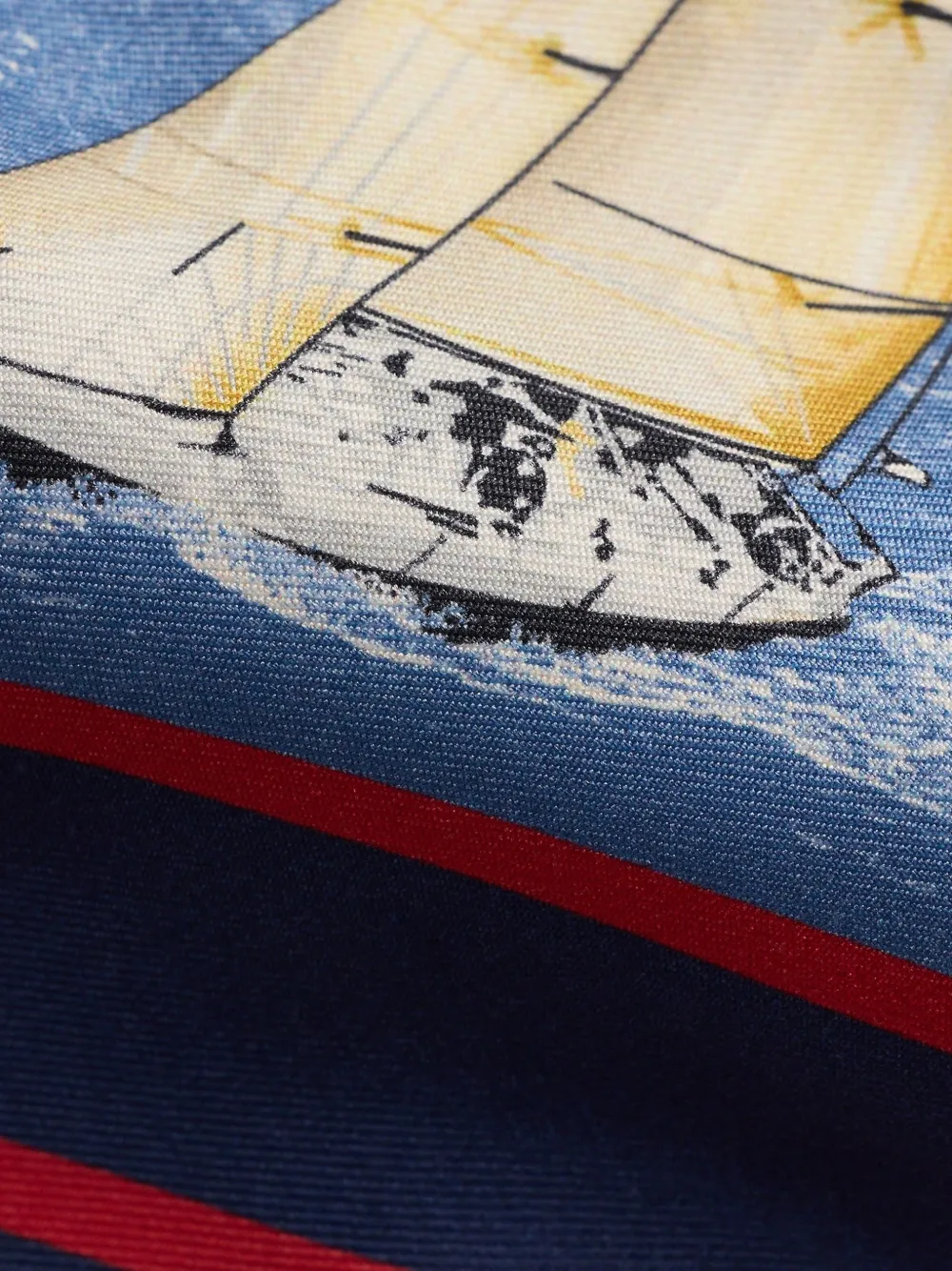 Polo Ralph Lauren Gestreepte zijden stropdas met zeil-print Blauw