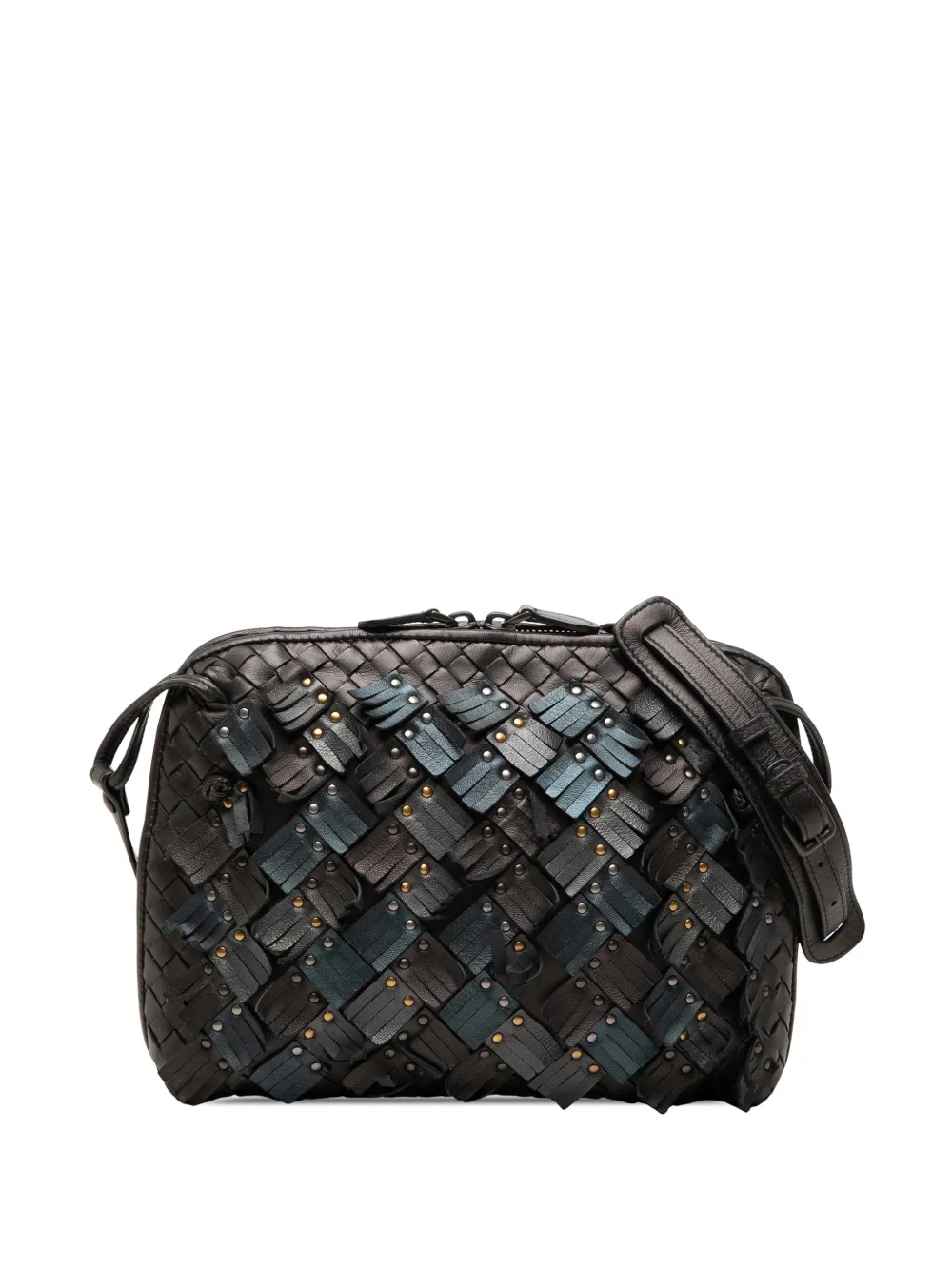 Bottega Veneta Pre-Owned 2012-2026 mehrfarbige Intrecciato Nodini Umhängetasche aus Nappaleder mit Nieten - Violett